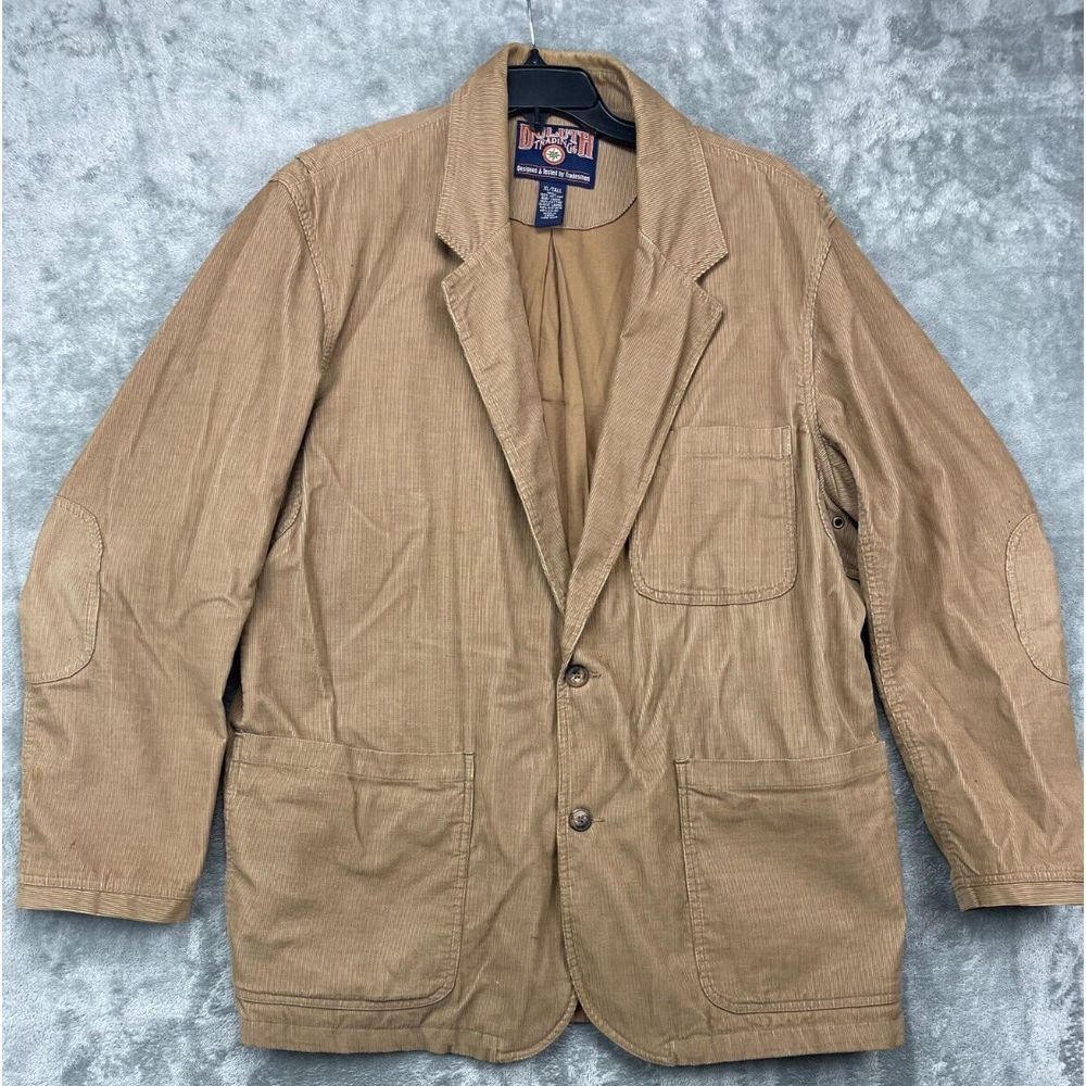 Duluth Trading Men's Corduroy Jacket Size XL Tall Tan Pockets Vented